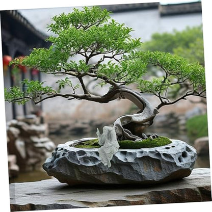 TOYANDONA Decorative Buddha Figurine for Zen Gardens Sandstone Monk Statue for Fish Tanks Bonsai Landscape Ornament Tranquil Outdoor Decor Sandstone Craft