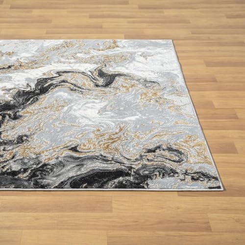 LUXE WEAVERS Marble Swirl Abstract Area Rug, Smoke 5x7 - color: Smoke, size: 5' x 7' (Rectangular)