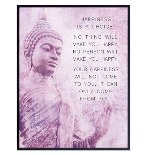 Buddhist Inspirational Quotes LARGE 11x14 - Motivational Quotes Wall Art - Zen Om Decor - Buddha Art - Inspirational Gifts for Women - positive Affirmations spiritual Gifts - Meditation Room Decor - size: 11"L x 14"W