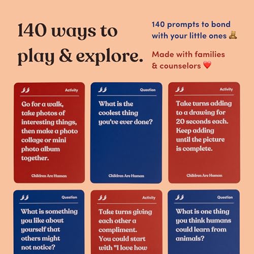 Children are Human | 140 Conversation Cards to Help Bond with Kids | Card Game for Elementary School Children | Designed by Experts for Grades 2-5 | Ages 7-10+ - style: Children Are Human