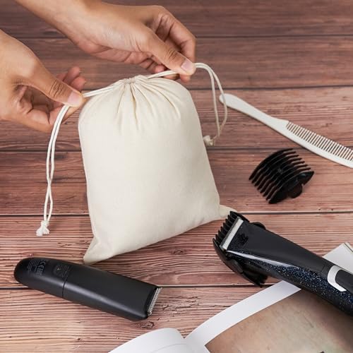 100 Percent Cotton Drawstring Bags, Reusable Quality with Double String, For Pantry Gifts Kitchen - Pack of 6 (Natural Beige, 7 x 9 Inch) - color: Natural Beige, size: 7 x 9 Inch