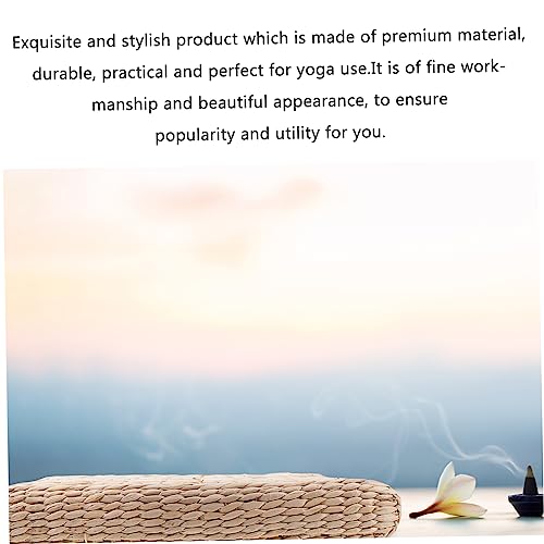 Happyyami 1pc Handwoven Square Straw Mat Cushion for Meditation Yoga and Home Use Diameter Thick Japanese Style Woven Floor Pad for Living Room and Office