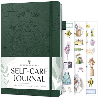 Legend Self-Care Journal – Guided Daily Reflection Journal to Support Mental & Physical Health – Daily Mood, Meditation & Personal Development Notebook – 7.1x10.5”, Lasts 3 Months (Forest Green) - color: Forest Green