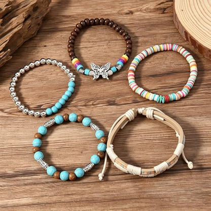 Gothic Bracelet Adjustable Punk Braided Leather Multilayer Grunge Set Bracelets Emo Metal Cuff Wrap Bangles Meaningful Gift - color: J-BZ-73