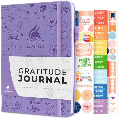 Clever Fox Gratitude Journal – Happiness, Positivity & Affirmation Daily Journal – Inspirational Daily Notebook – 3 Months, A5 (Lavender) - color: Lavender, size: A5 (5.8″ x 8.3″)