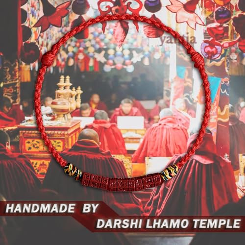 yautja Tibetan Buddhist Lucky Red String Bracelets Spiritual Protection Handmade Adjustable Red Buddha Bracelet Yoga Prayer Cinnabar Beads Amulet Bracelet Evil Protection Women Jewelry Gift for Health Charm Wealth Good Fortune - color: red