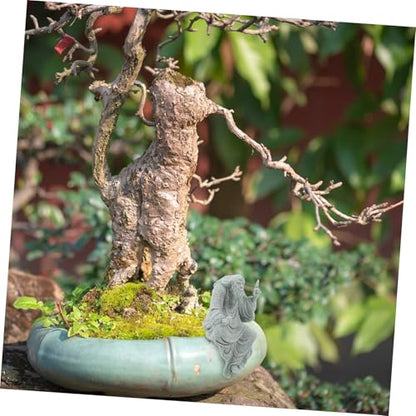 Hemoton Decorative Buddha Figurine Sandstone Craft for Zen Garden Tranquil Monk Statue for Home Decor and Fish Tank Unique Miniature Bonsai Ornament