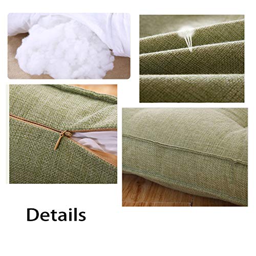 Square Cotton Linen Floor Cushion,Soft Yoga Tatami Meditation Cushion Seat Pad Floor Pillow,Removable and Washable Chair Cushion-Blue 45x45x8cm(17.7x17.7x3in)