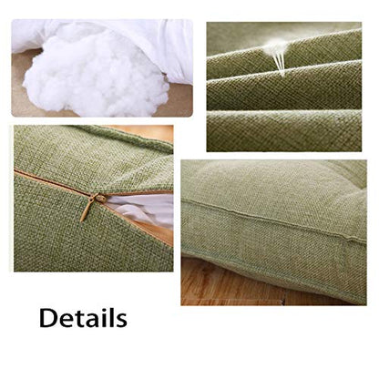 Square Cotton Linen Floor Cushion,Soft Yoga Tatami Meditation Cushion Seat Pad Floor Pillow,Removable and Washable Chair Cushion-Blue 45x45x8cm(17.7x17.7x3in)