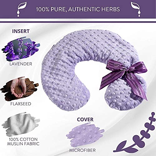 Sonoma Lavender Luxury Lavender Heatable/Chillable Neck Pillow, Microwaveable for Neck and Shoulders with Removable Washable Covers, Great for Relaxation and Pain Relief (Lilac Dot) - color: Lilac Dots