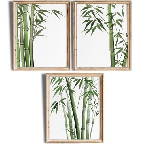 Bamboo Art Prints (Set of 3) - Unframed - 8x10s | Nature-Inspired Wall Decor | Featuring Serene and Calming Bamboo Imagery | Perfect for Modern, Minimalist, or Zen-Inspired Spaces