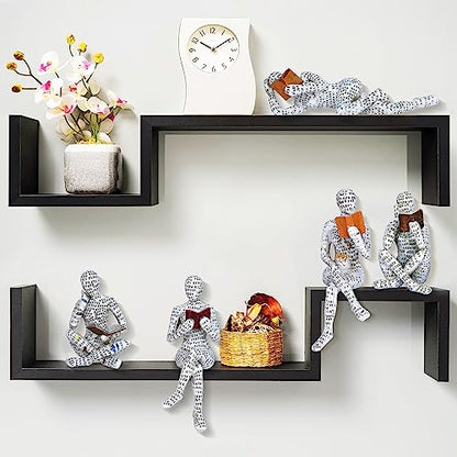 Pulp Reading Women Figurine Decor Thinker Statue Modern Abstract Art Sculpture Resin Collectible Reading Figurines for Living Room Desk Table Bookshelf Shelf Office Desktop Home Decoration (style 4) - style: Style 4
