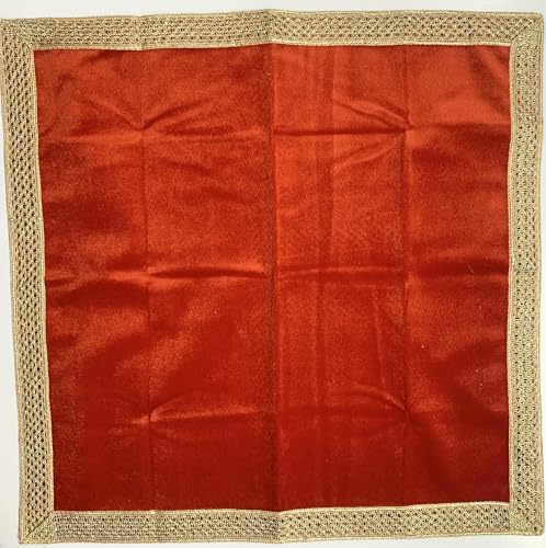 SMMS Spiritual Velvet Table Cloth Altar Tarot Spread (Red, Small- 46cm*46cm/ 18inch*18inch) - color: Red, size: Small- 46cm*46cm/ 18inch*18inch