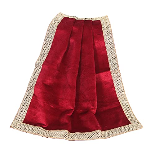 Indian Consigners Small Solid Color Velvet Cloth for Multipurpose Use (Red) - color: Red