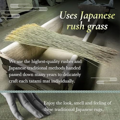 FULI Japanese Tatami Mattress, Foldable Igusa Rush Grass Tatami Rug, Natural Japanese Floor Mattress Mat Made in Japan, Full XL - size: Full XL (83"L x 55"W x 0.5"Th), style: Foldable Mat