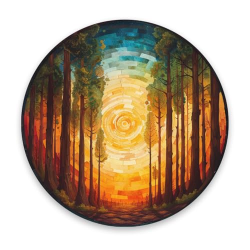 Meditating Ray Art Design 1 Foldable Round Mat Washable Throw Rugs Non-Slip Soft Floor Mats for Entryway Laundry Living Room Kid‘s Room Nursery Gift - color: Design 1, size: M (31"- Diameter)