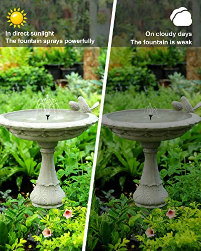 Biling Solar Water Fountain Pump, Solar Bird Bath, Outdoor with Tubing, Solar Powered Fountain Pump for Pond BirdBath, Garden, Pool, Fish Tank,Backyard - size: 1.5W