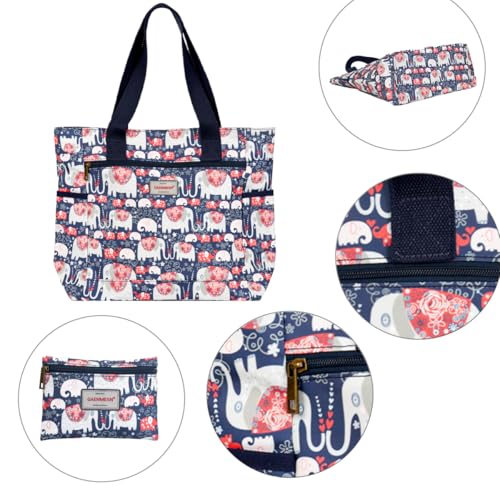 GAENMESN Women's Lightweight Waterproof Tote Bag Durable Designer Handbag with Zipper Travel Commute Everyday Use - color: Elephant