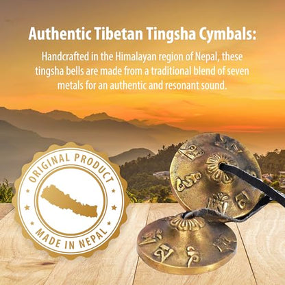 Mudra Crafts Tibetan Tingsha Bells Yoga Chimes – Buddhist Signs Tibetan Finger Cymbals Meditation Bells for Mindfulness, Prayer, and Sound Healing - color: Buddhist Signs, size: 2.75 Inches
