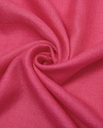 KVSS Women's Fine Knit Shawl, 55% Cashmere 45% Mulberry Silk, X Gauge 120/2NM Yarn Lightweight Spring Summer Wrap Scarf - color: Cerise