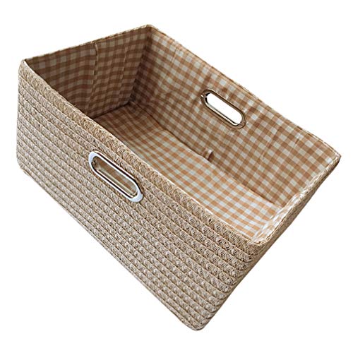 Cabilock 1pc Folding Storage Box with Handle for Room Organization Beige Storage Basket for Home Bedroom Laundry and Living Spaces