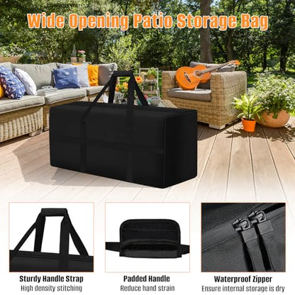 LYHNMW Outdoor Cushion Storage Bag, 600D Oxford Fabric Waterproof Extra Large Patio Furniture Bag, Cushion Organizer Bag with Zipper & Padded Handle(40"L x 20.4"W x 28.3"H) - size: 40"L x 20.4"W x 28.3"H