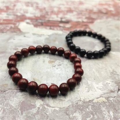 COLORFUL BLING Handmade Wooden Prayer Beaded Bracelet for Men Women Tibetan Buddhist Meditation Mala Beaded Stretch Bracelet Bangle Wood Jewelry - color: 6pcs