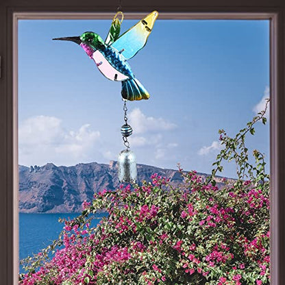 Hummingbird Decor with Bell, Hummingbird Wind Chimes, Hanging Bell Decorations for Yard, Garden, Home and Outdoor, Gift for Mom