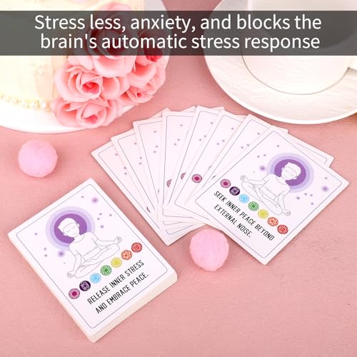 BOXOB 32pcs Mindfulness Meditation Cards, Positive Affirmation & Self-Care Deck for Stress Relief Anxiety Relaxation Mental Wellness Support Inspirational Cards for Adults Women Men Kids Teens