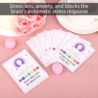 BOXOB 32pcs Mindfulness Meditation Cards, Positive Affirmation & Self-Care Deck for Stress Relief Anxiety Relaxation Mental Wellness Support Inspirational Cards for Adults Women Men Kids Teens