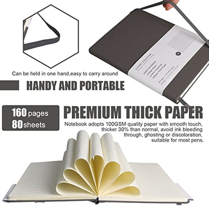 Lined Journal Notebook – Hardcover Notebook for Men & Women – Journals for Writing, Work, School, Home & Daily Notes, 160 Pages – Medium A5, 5.7"x8", 100 gsm Thick Paper (Dark Gray) - color: Dark Gray