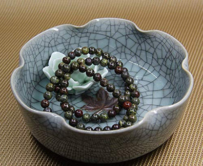 Angelstones Handmade Natural Healing Gemstone 6mm Round Beads Stretch Crystal Bracelet 7 Inch Unisex - color: Dragon Blood Jasper