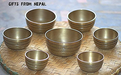 Chakra Healing Tibetan Hammered Himalayan Singing Bowl Set of 7 Meditation Bowls Hand Bowls from Nepal