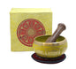 Tibetan 8 Lucky Symbols Yoga Meditation Singing Bowl/Mallet/Cushion/Box Set (Yellow)