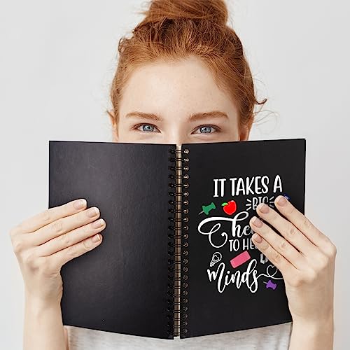It Takes A Big Heart Hardcover 160 Pages Spiral Notebooks 6x8 Inches for Writing and Drawing, Funny Black Journal Or Diary Gift For Teacher, Childminder and Teaching Assistant, End Of Year