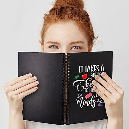 It Takes A Big Heart Hardcover 160 Pages Spiral Notebooks 6x8 Inches for Writing and Drawing, Funny Black Journal Or Diary Gift For Teacher, Childminder and Teaching Assistant, End Of Year
