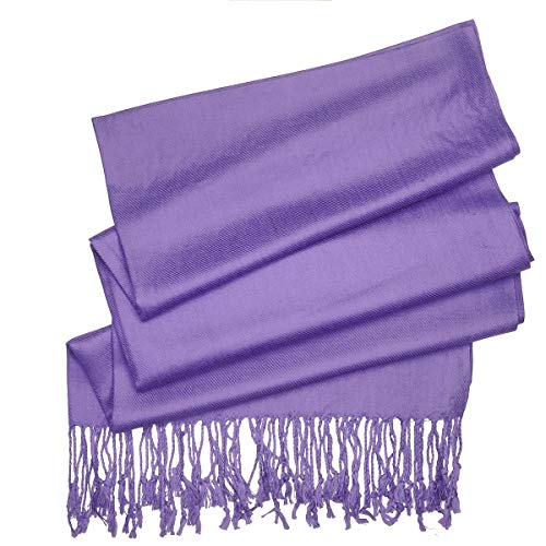 Falari Women's Soft Solid Color Pashmina Shawl Wrap Scarf, for Wedding, Bridesmaid Gifts, Evening Dress - color: Lavender