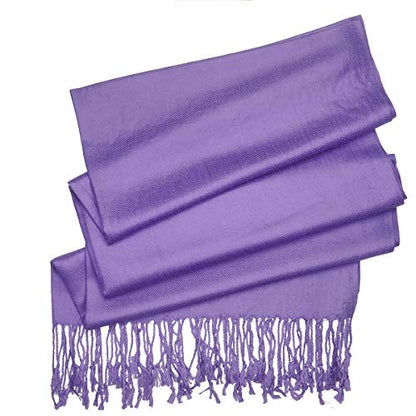 Falari Women's Soft Solid Color Pashmina Shawl Wrap Scarf, for Wedding, Bridesmaid Gifts, Evening Dress - color: Lavender