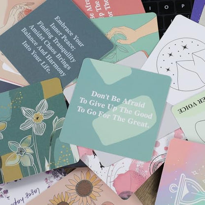 50 Positive Affirmation Cards, Daily Motivational Affirmation Cards with Soothing Colors, Inspirational Encouragement Cards for Women & Classmates, Giftable Affirmations, BLUE - color: BLUE