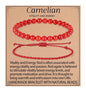 QOGIR 2pcs Handmade Healing Bracelet, Natural Gem Stone Crystal Elastic Bracelet - color: Carnelian(Vitality and Energy), size: 6mm