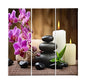 Homemania Stones Picture – 3 Pieces – Zen – from Living, Room – Multi-Coloured Polyester, Wood, 69 x 3 x 50 cm, Multicoloured