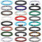 24 Pcs Gemstones Beaded Bracelets Bulk for Women Men 8mm Stretch Round Semi Precious Stone Bracelets Set - color: Classic