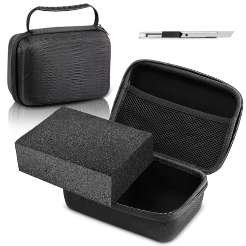 Relaxweex EVA Hard Case with Customizable Foam 12.6 x 8.27 x 3.5 Inch Protective EVA Carrying Case Shockproof Outdoor for Camera, Digital Products, Electronic Instruments with Knife, Black - color: Black, size: 12.6 x 12.2 x 3.5 inch