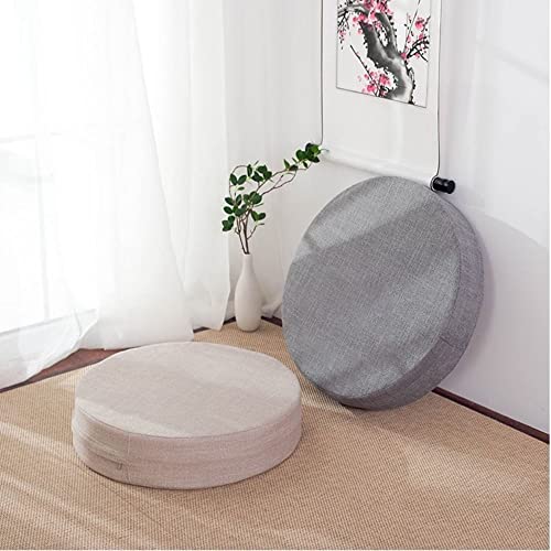40x6cm Yoga Meditation Cushion Meditation Pillows Japanese Tatami Mat Zafu Meditation Cushion Round Yoga Seat Cushion(Light Grey) - color: Light Grey