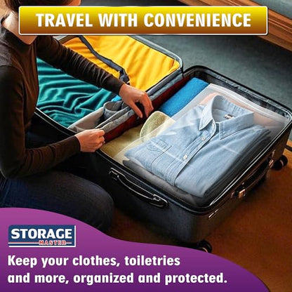 Extra Large 5 Gallon Zippered Plastic Bags for Storage- 18'' x 24'', Ideal for Clothes Clothing, Travel, Moving, 2-mil Thick Clear Plastic, 10 pack - size: 5 gal-10 pack