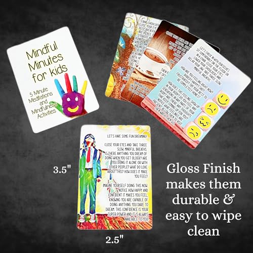 Mindfulness, Meditation and Affirmations Activity Cards for Kids and Teens - in 5 Minutes or Less Daily - Loved by Teachers, Therapists and Parents as a Teaching Tool