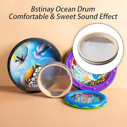10inch Natural Ocean Drum Wave Bead Sea Sound Drum Musical Instrument Percussion