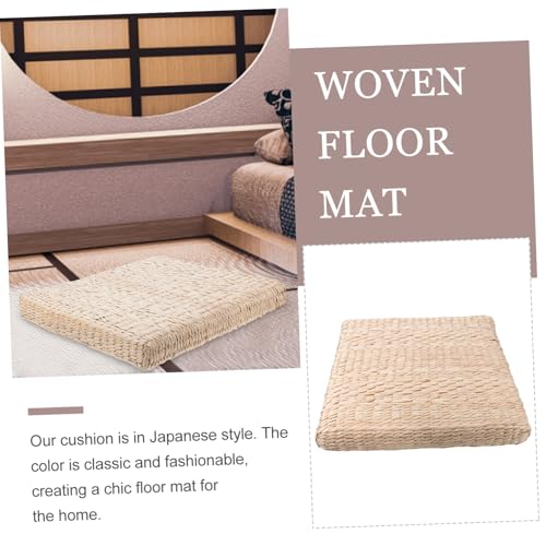 Zerodeko 1pc Hand-Woven Straw Meditation Mat for Home Use Cushion for Yoga Tatami and Zen Practices and Attractive Design for Meditation Spaces