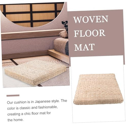 Zerodeko 1pc Hand-Woven Straw Meditation Mat for Home Use Cushion for Yoga Tatami and Zen Practices and Attractive Design for Meditation Spaces