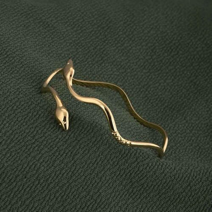 PALMONAS Minimalist Golden Ripple Snake Bracelet for Womens Waterproof & Anti-Tarnish